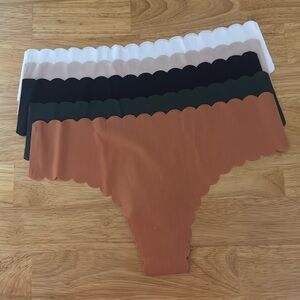 Best Beauties low rise women no show fine ribbed thong panties 5 pack new no tag